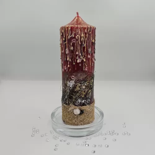 Lumânare handmade parfumată efect picurare 2
