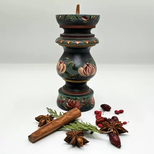 Sfeșnic lumânare rustic din lemn