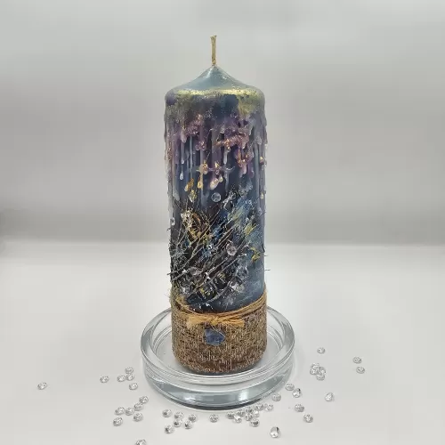 Lumânare handmade parfumată efect picurare