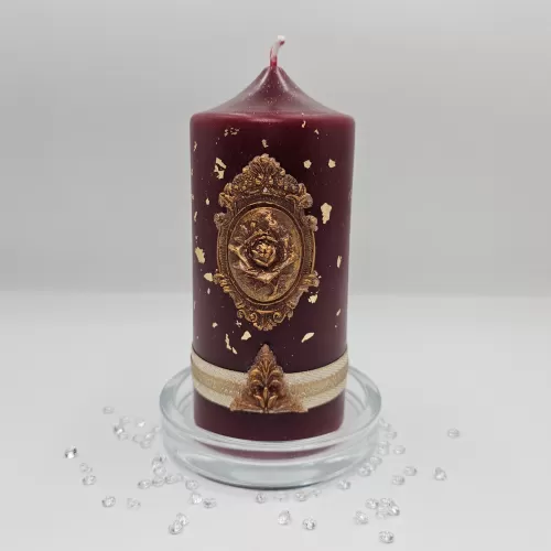 Lumânare Baroc Lux-Life bordeaux 2