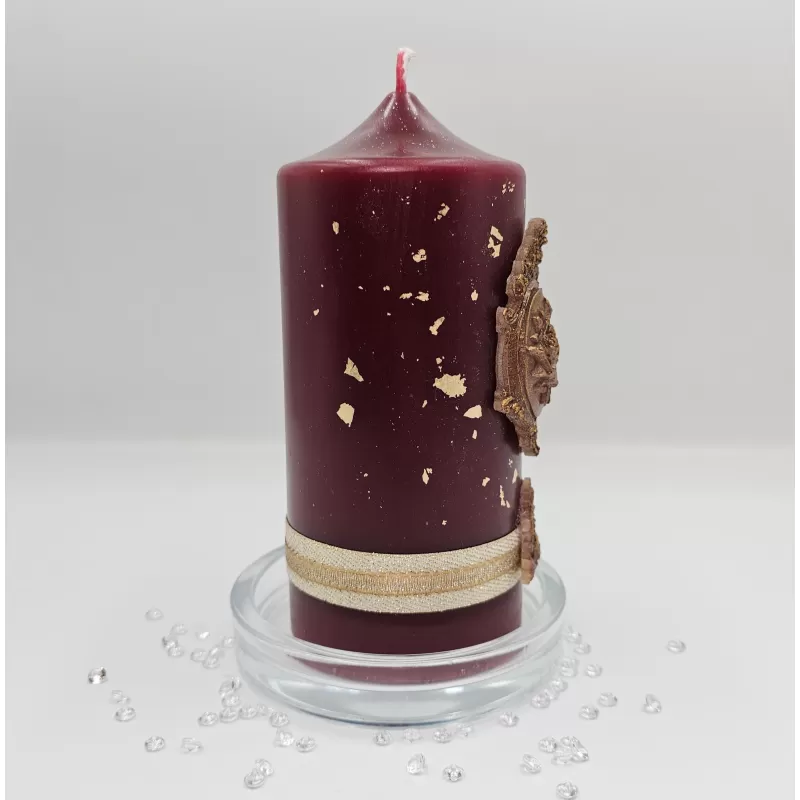 Lumânare Baroc Lux-Life bordeaux