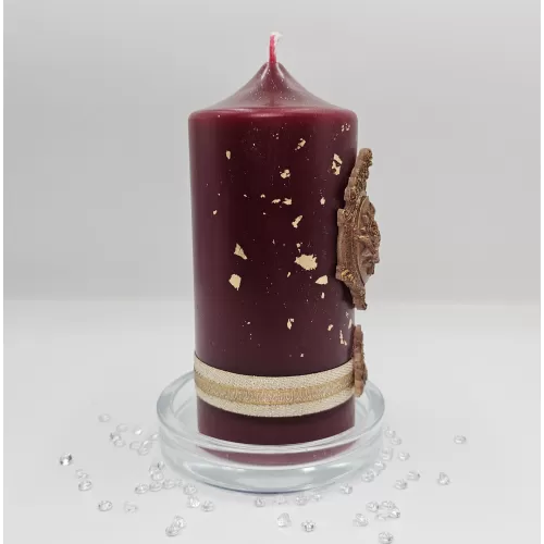 Lumânare Baroc Lux-Life bordeaux