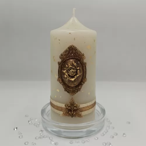 Lumânare Baroc Lux-Life albă