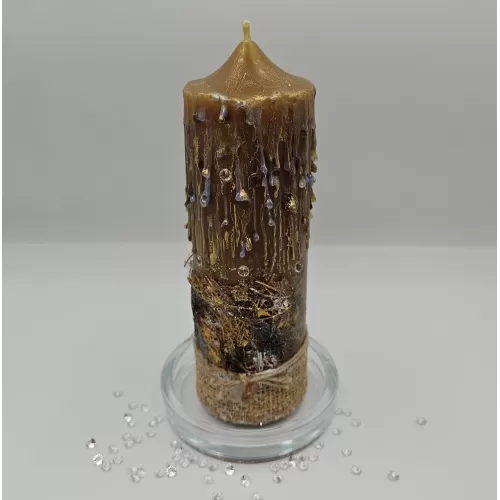 Lumânare handmade parfumată efect picurare