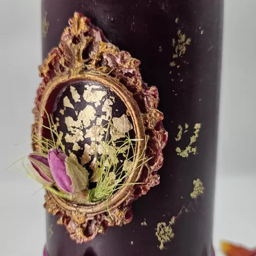 Lumânare Baroc Lux-Life vișiniu trandafir