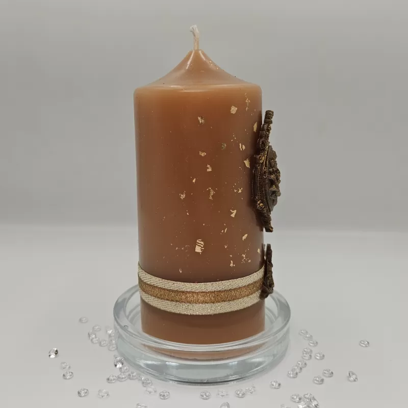 Lumânare Baroc Lux-Life maro deschis