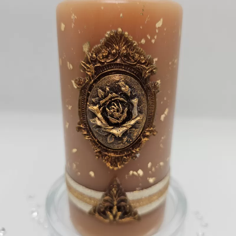 Lumânare Baroc Lux-Life maro deschis