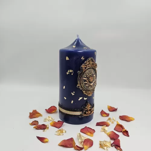 Lumânare Baroc Lux-Life albastru regal 2