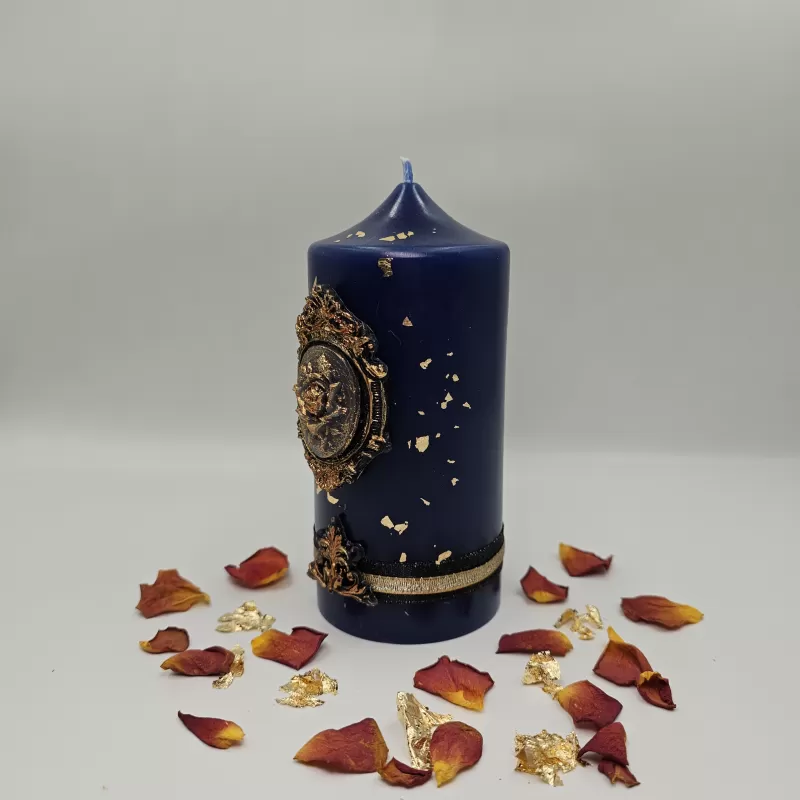 Lumânare Baroc Lux-Life albastru regal