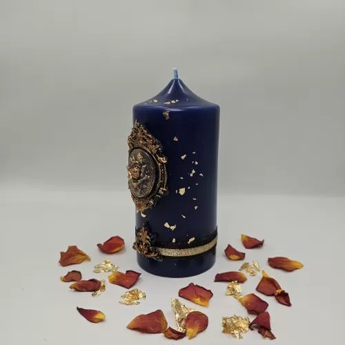 Lumânare Baroc Lux-Life albastru regal