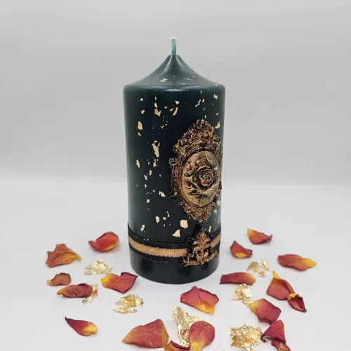 Lumânare Baroc Lux-Life verde teran 2