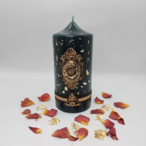 Lumânare Baroc Lux-Life verde teran