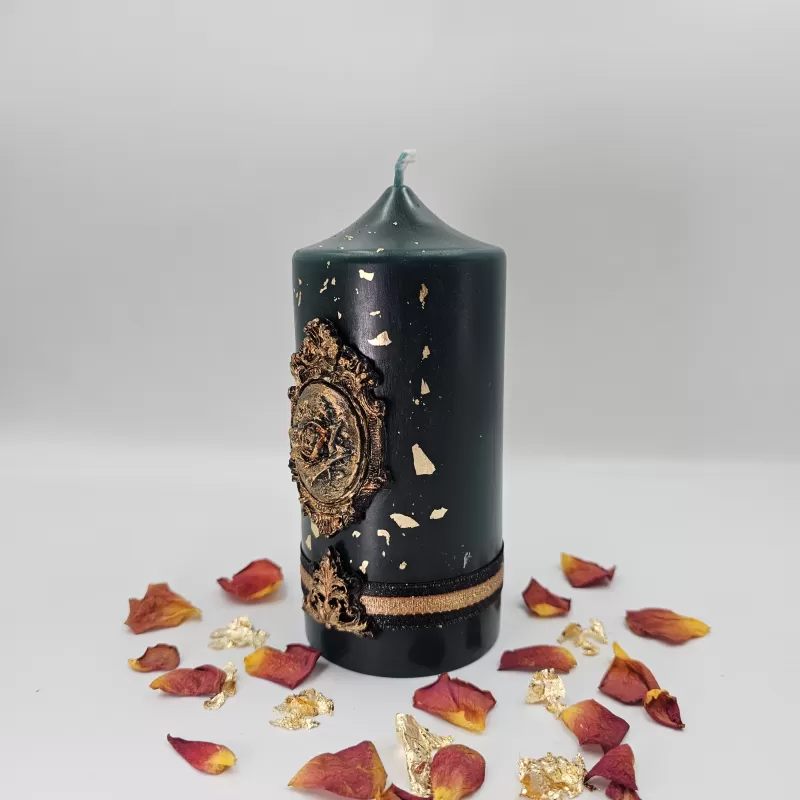 Lumânare Baroc Lux-Life verde teran