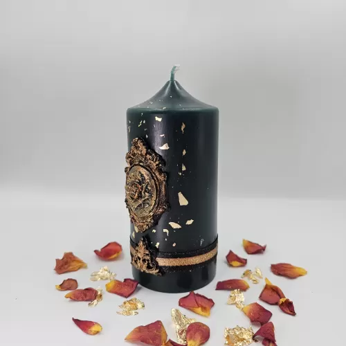 Lumânare Baroc Lux-Life verde teran