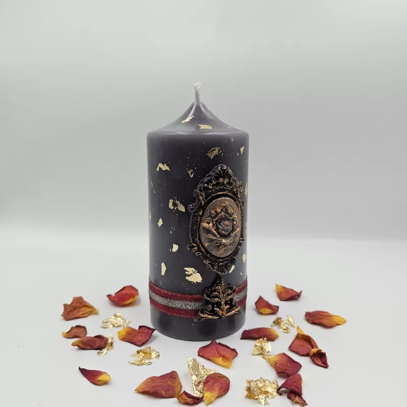 Lumânare Baroc Lux-Life gri