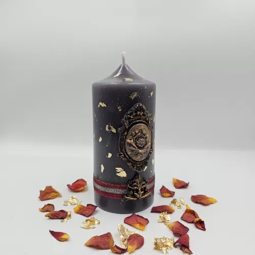 Lumânare Baroc Lux-Life gri