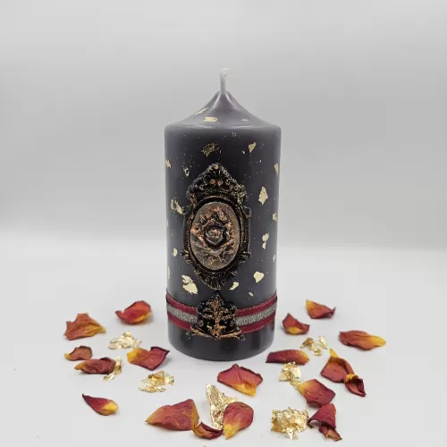 Lumânare Baroc Lux-Life gri