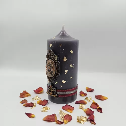 Lumânare Baroc Lux-Life gri