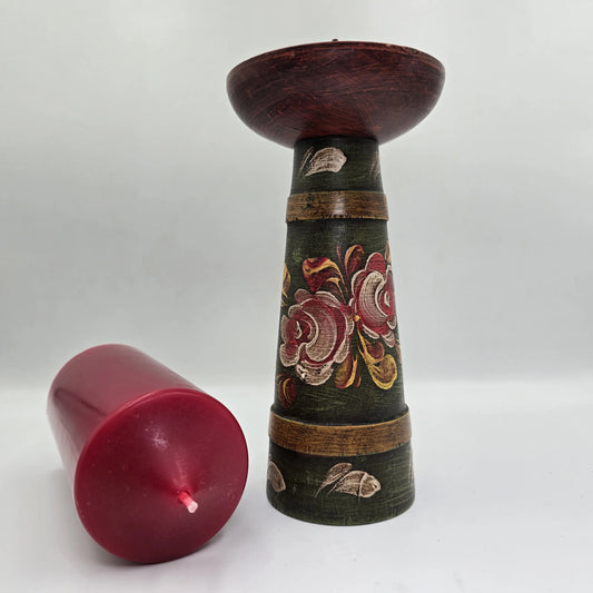 Suport lumânare vintage din lemn