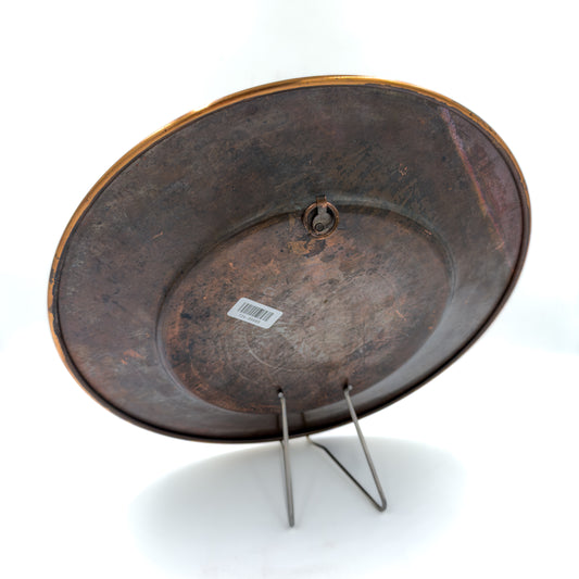 Platou decorativ vintage din staniu și alamă