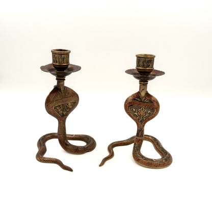 Set suporturi lumânări vintage din bronz