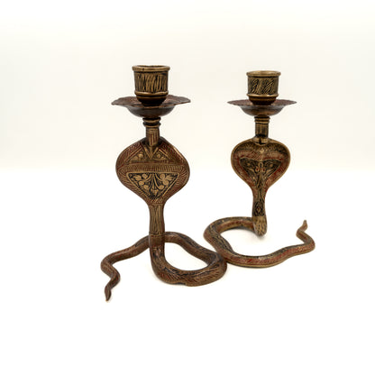Set suporturi lumânări vintage din bronz