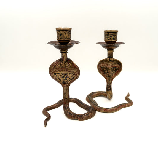 Set suporturi lumânări vintage din bronz